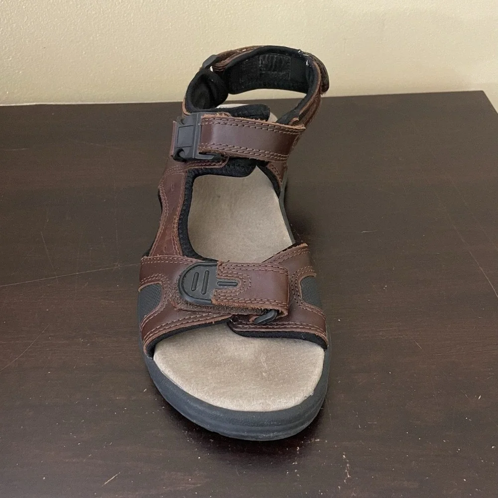 Covington Mens All Terrain Performance‎ Brown Leather Hiking Sport Sandals